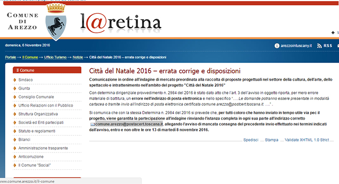 Clamoroso! Dopo le luminarie anche una gaffe sull’email . . . Alo’ Comanducci!