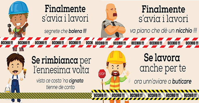 I cartelli di cantiere del Gamurrini cihano i su’ problemini…