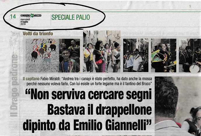 I paginoni del Corriere di Arezzo sul Palio