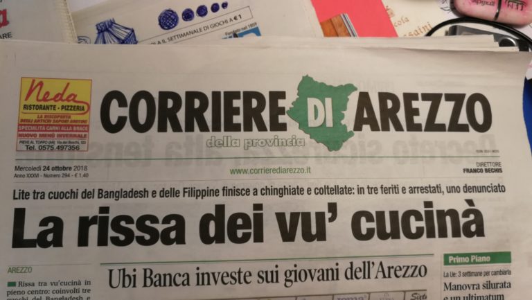 L’escalation dei titoli del Corriere di Arezzo continua a spron battuto, stavolta con errori