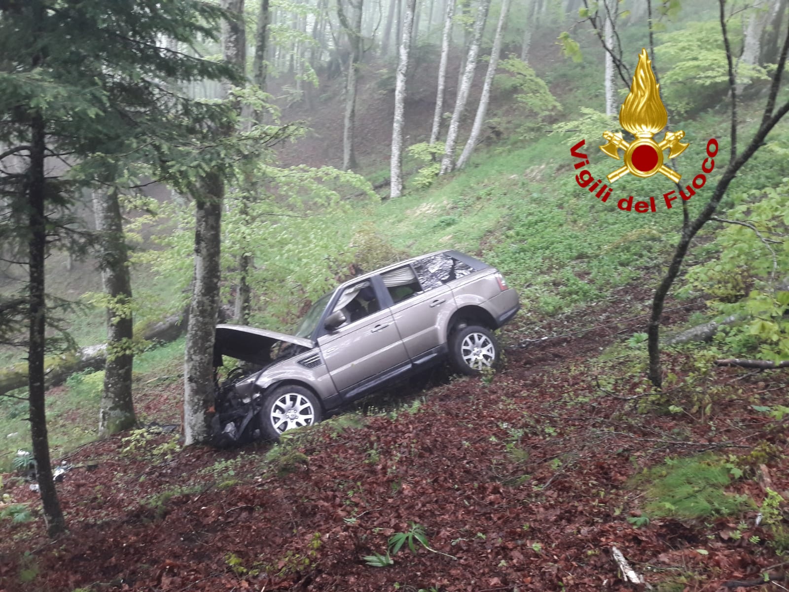 auto nella scarpata L'auto finita nella scarpata
