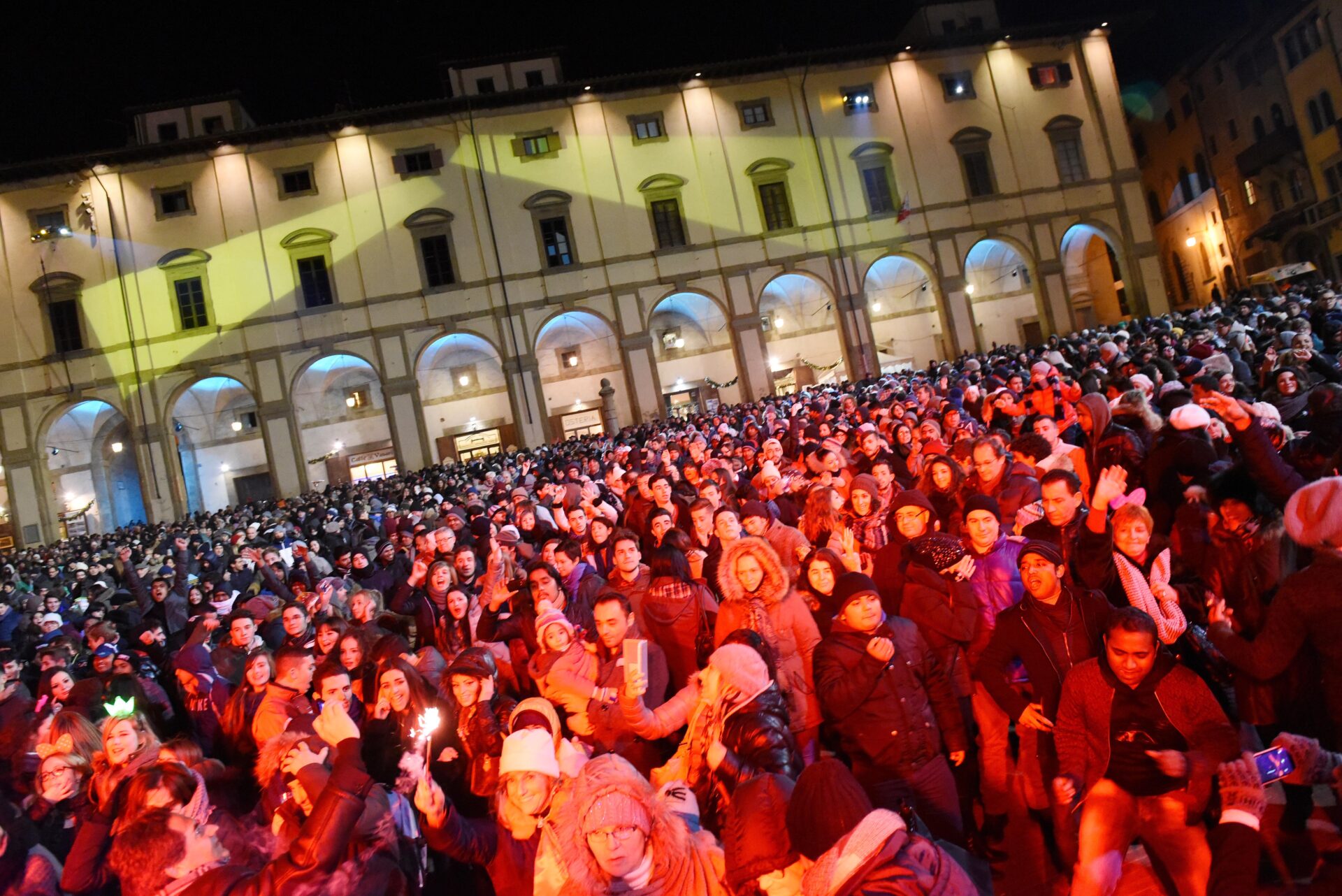 Arezzo-Capodanno in piazza Vasari