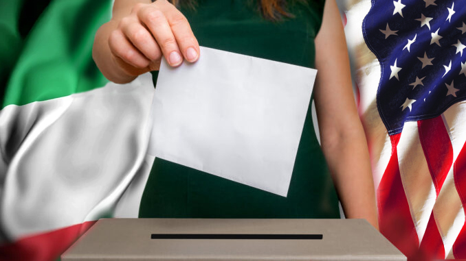 Election in Italy - voting at the ballot box