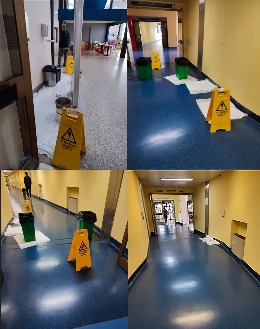 Infiltrazioni pioggia ospedale San Donato