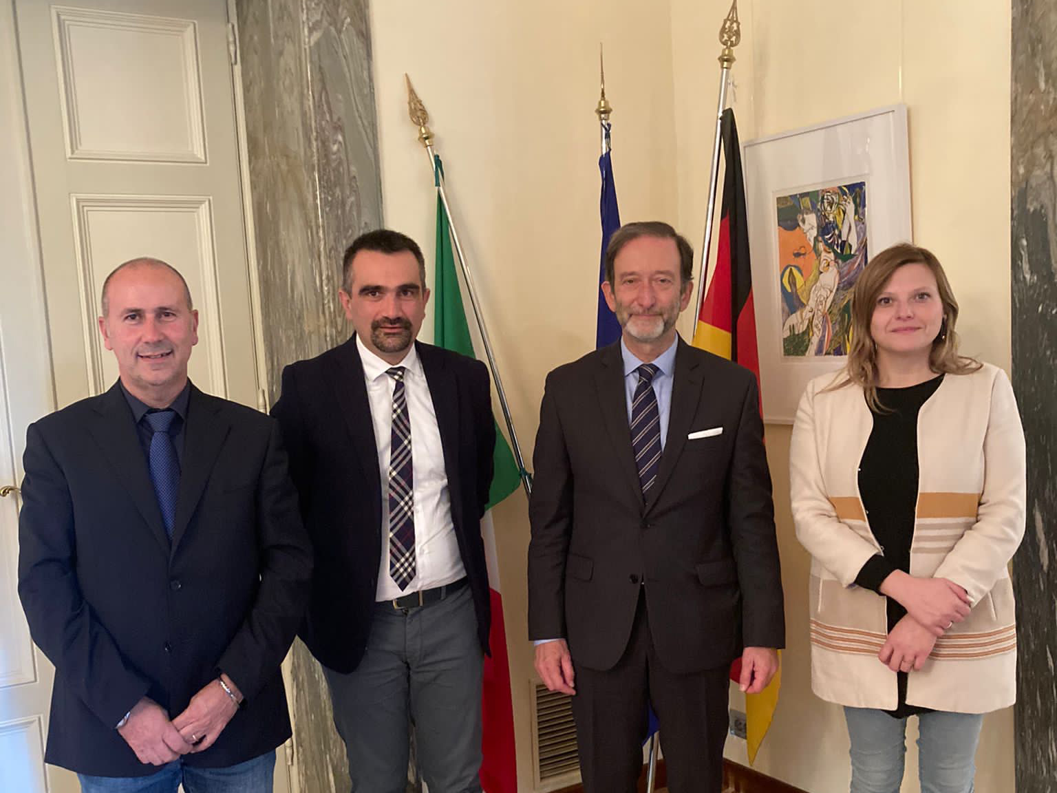 ll Sindaco di Civitella Andrea Tavarnesi con Ambasciatore tedesco Viktor Elbling e i sindaci di Stazzema e Marzabotto