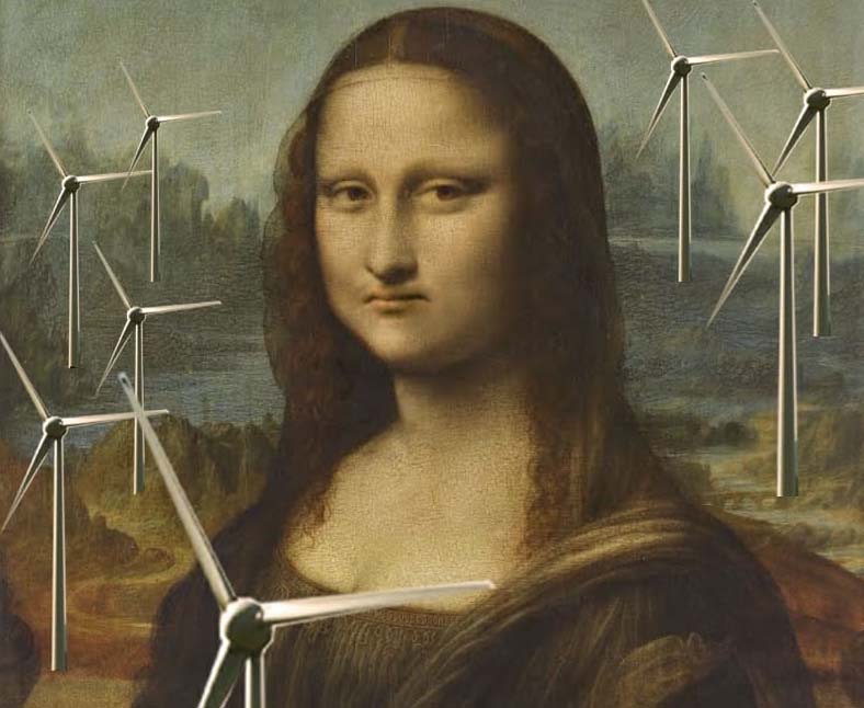 Gioconda con Pale-eoliche