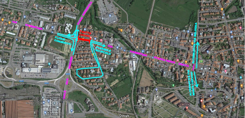 Arezzo mappa Cantiere via Fiorentina