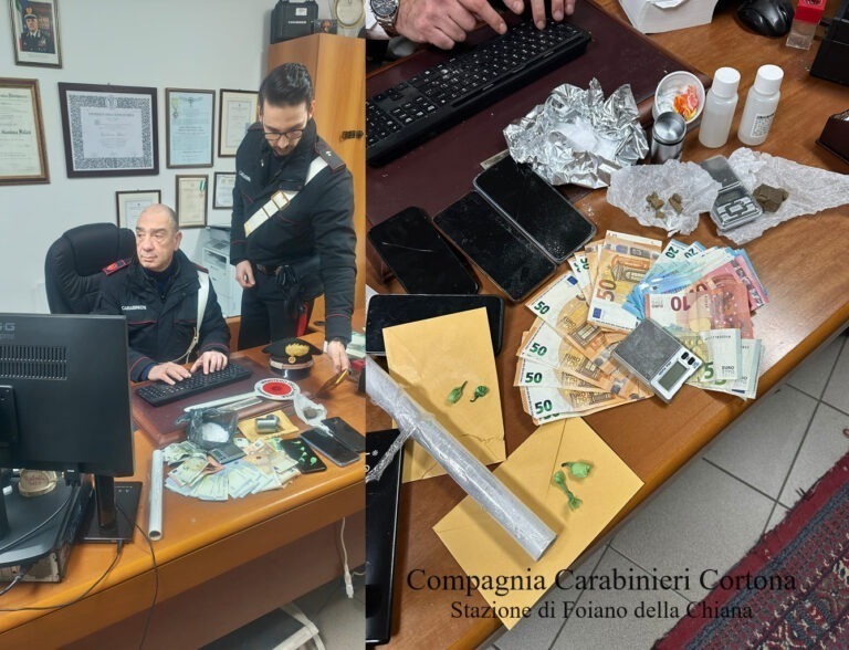 Arrestato spacciatore a Foiano della Chiana: Carabinieri sequestrano sostanze stupefacenti