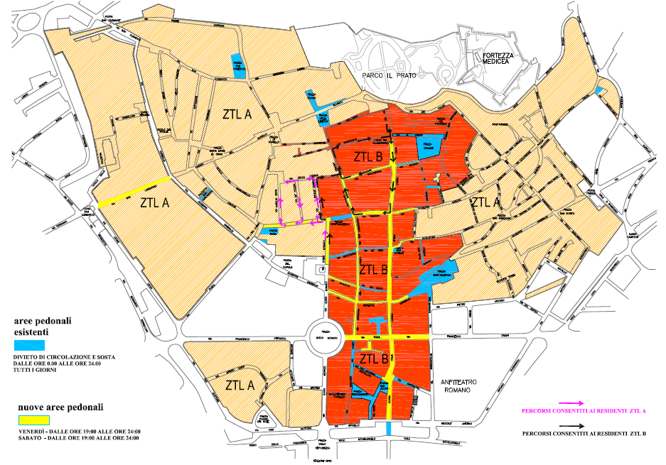 Arezzo-pedonalizzazione centro storico