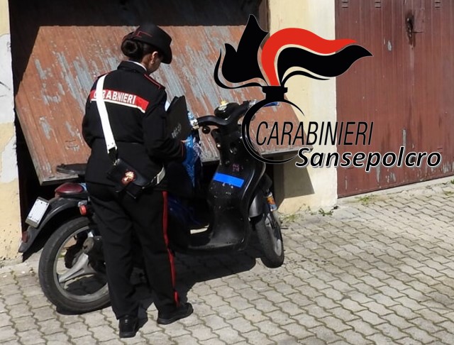 Motorino rubato recuperato dai Carabinieri: un uomo denunciato a Sansepolcro