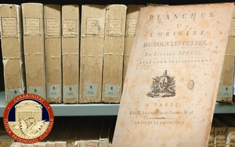 Recuperato dai Carabinieri prezioso volume del XVIII secolo: torna alla biblioteca di Arezzo