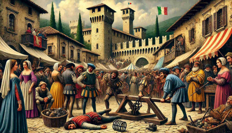 Anghiari dopo la battaglia: il catorcio