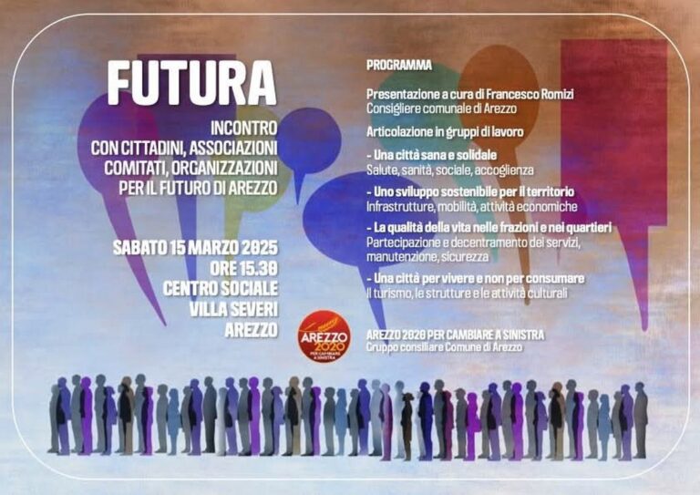 Arezzo, il futuro si costruisce insieme: al via “Futura”, il primo incontro partecipativo