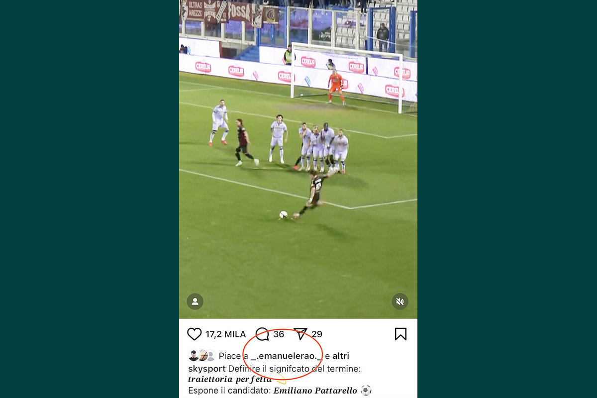 Rao sulla pagina Instagram di SkySport