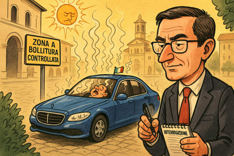 Auto blu sotto il sole e democrazia rosolata: l’ultima battaglia di Menchetti contro il male (parcheggiato)