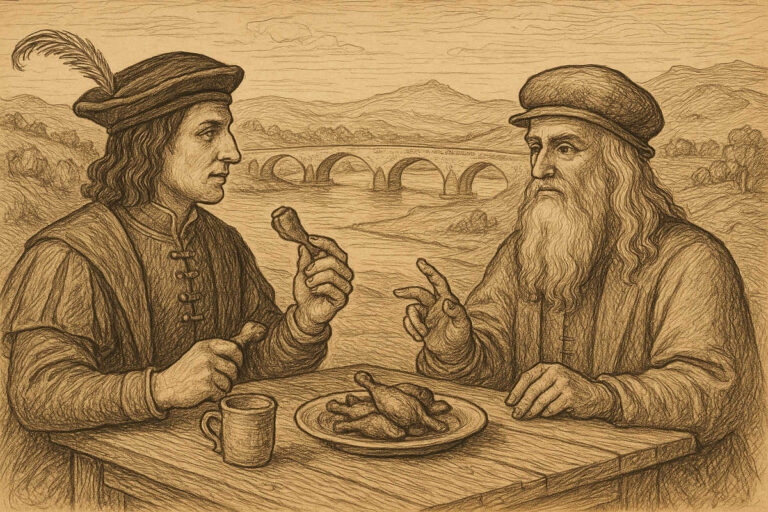 Cesare, Leonardo e il mistero del piccione fritto