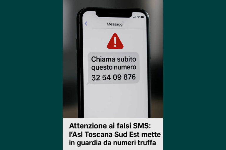 Attenzione ai falsi SMS: l’Asl Toscana Sud Est mette in guardia da numeri truffa