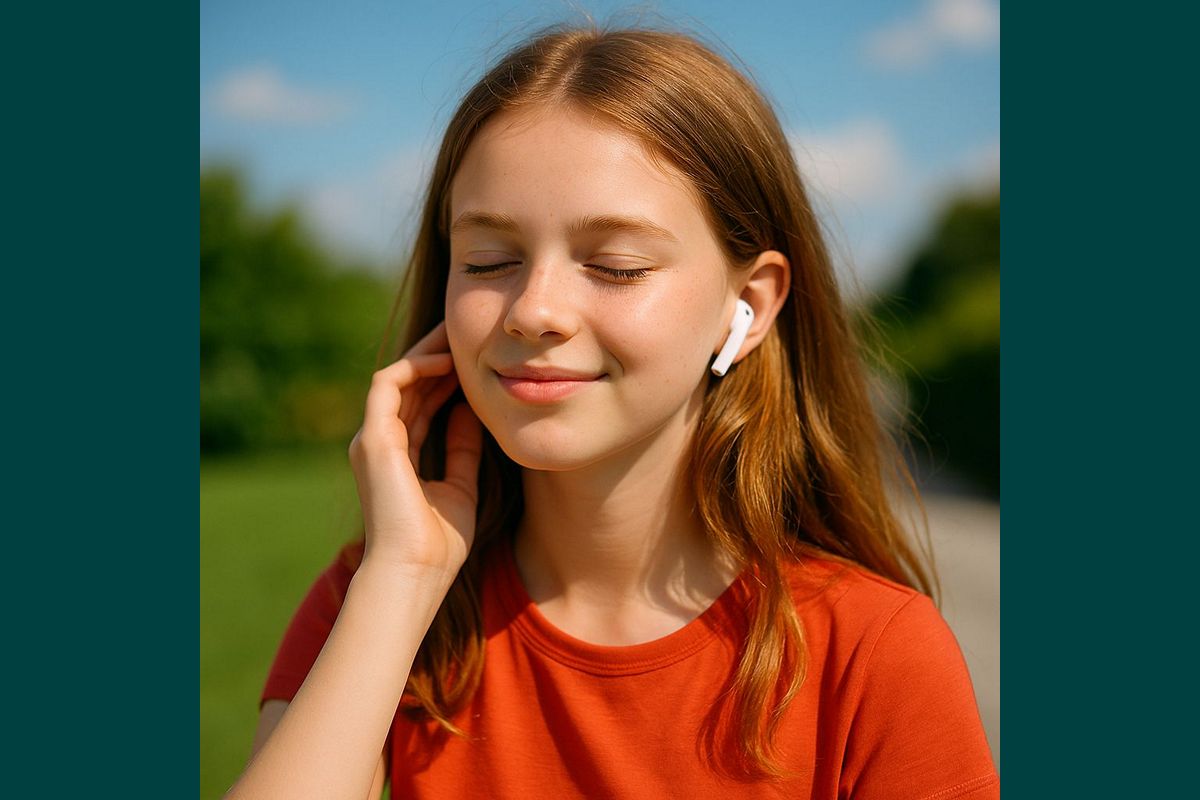 Giovane ascolta musica