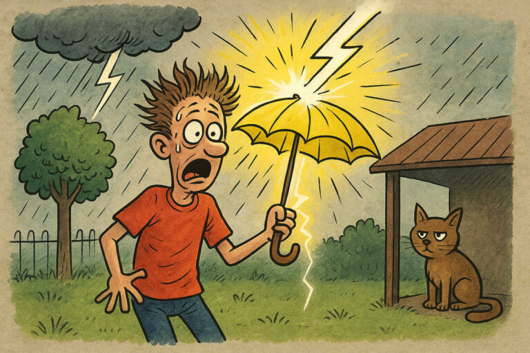 Arezzo, cercava il gatto ma becca il fulmine: meteorologo testato “sul campo”!