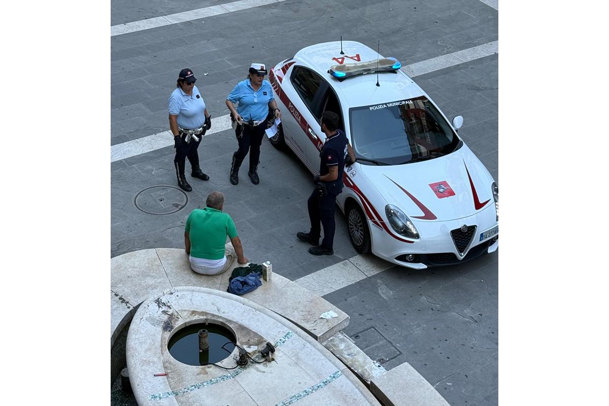 Ubriaco piazza Risorgimento