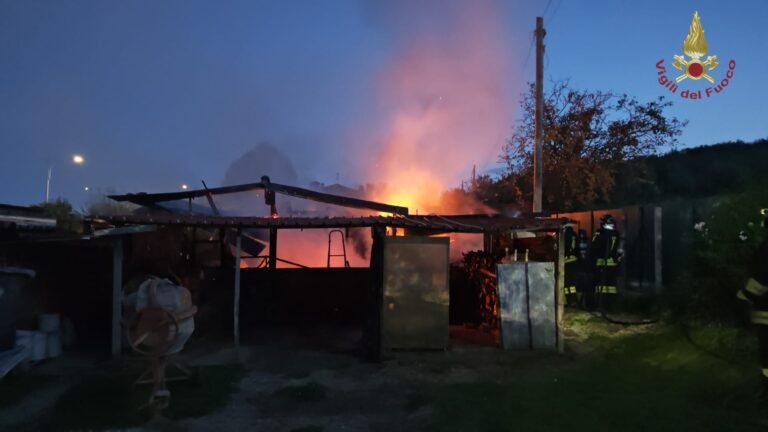 Incendio in una capanna agricola a Policiano: Vigili del Fuoco domano le fiamme, nessun ferito