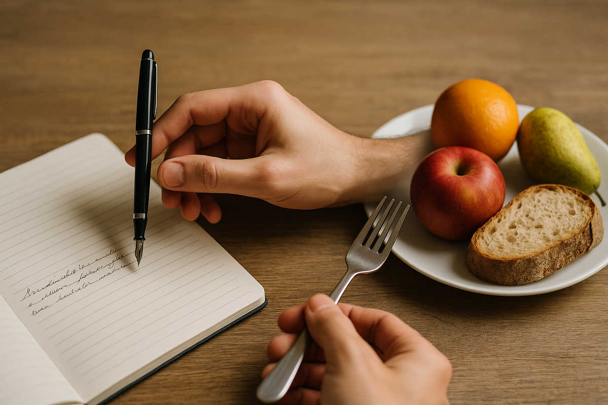 scrivere e mangiare