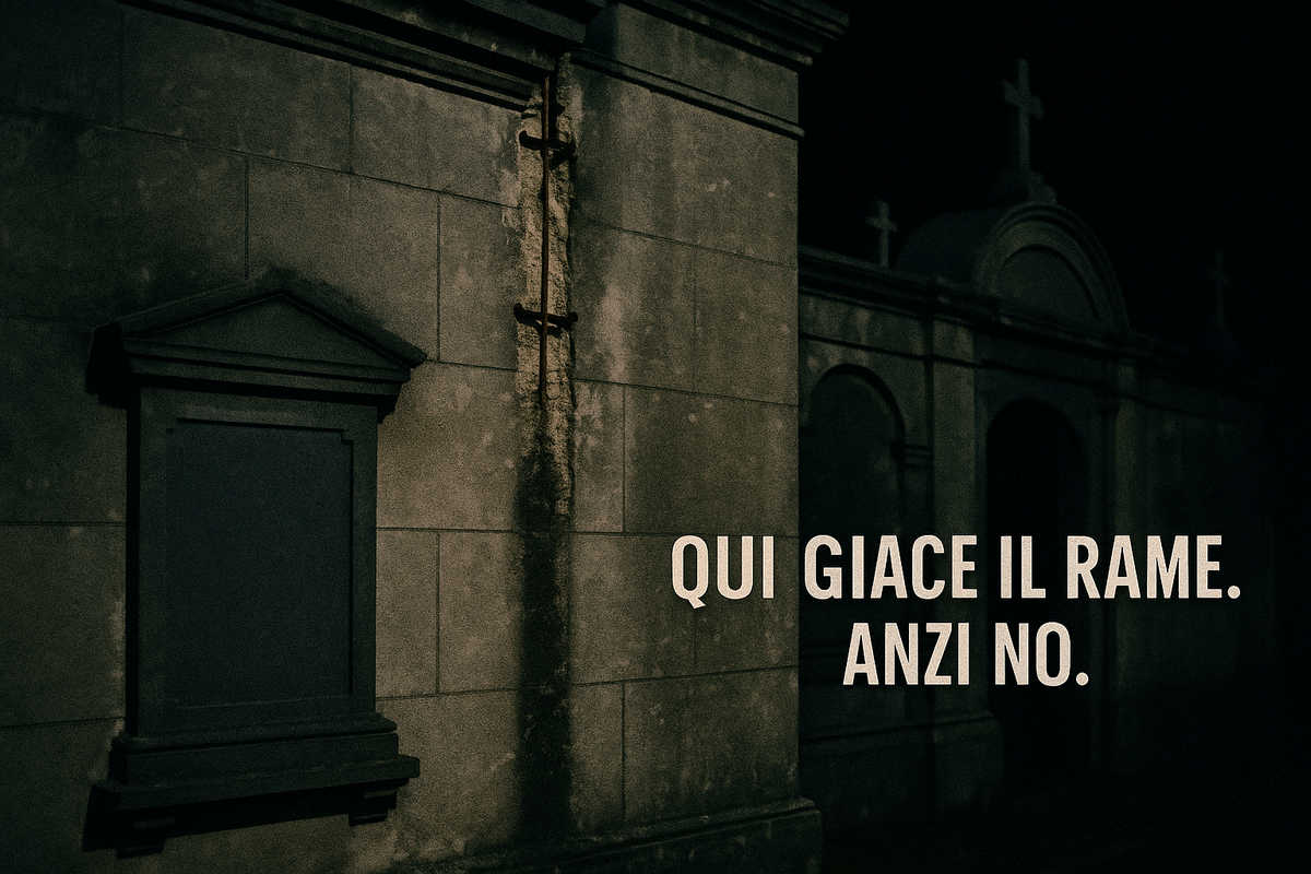grondaia mancante al cimitero