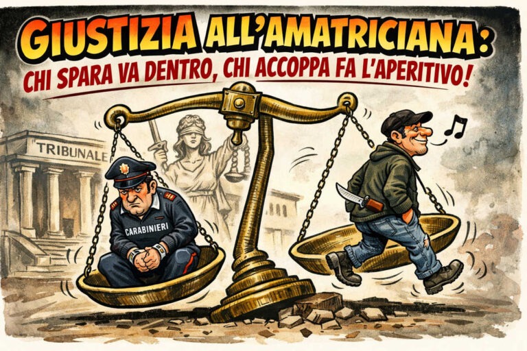 Giustizia all’Amatriciana: chi spara va dentro, chi accoppa fa l’aperitivo