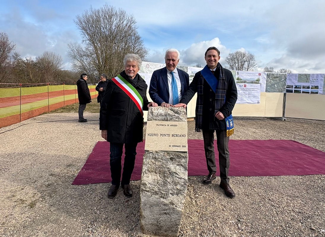 Posa prima pietra Nuovo Ponte Buriano
