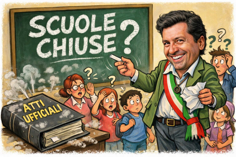 Il sindaco fa scuola… ma salta le lezioni: chiude i banchi a voce e senza firma