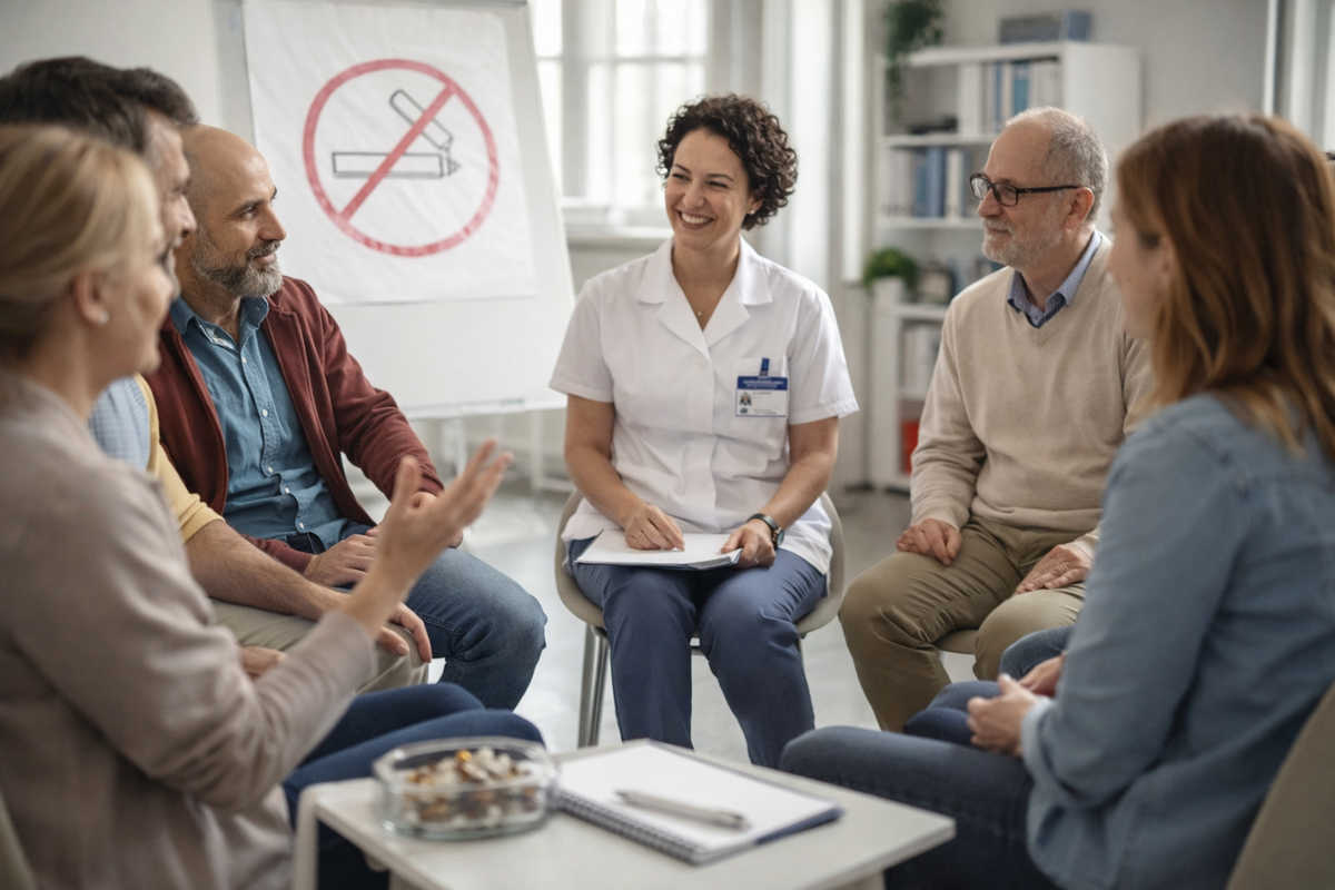 Sessione di gruppo per smettere di fumare
