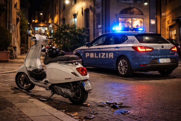 Vespa rubata, cervello scollegato: scappa nella notte, sperona la Volante e finisce a letto… in questura