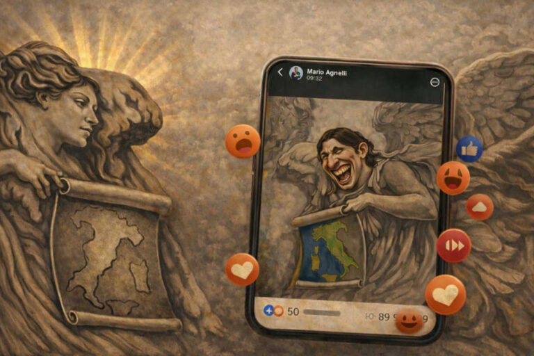 Dall’angelo al meme, via crucis social del sindaco