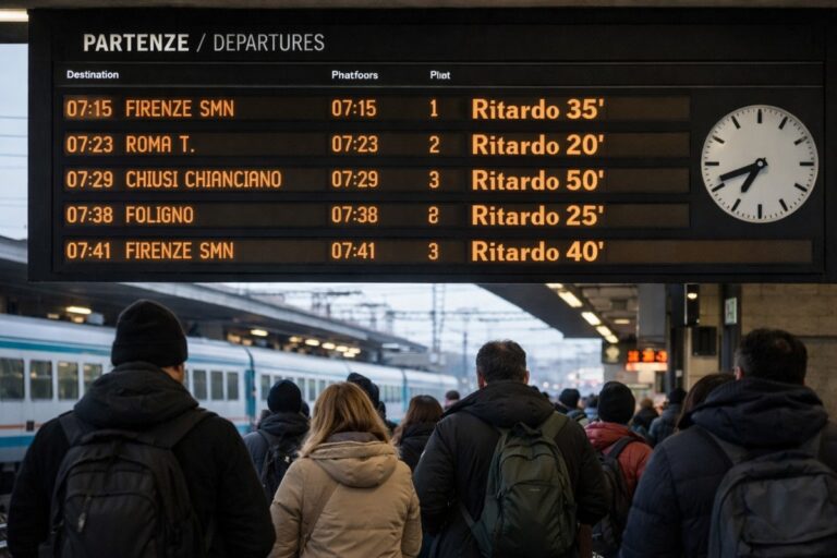 Linea aretina: treni in tilt, bonus in fuga e pendolari col cronometro in mano