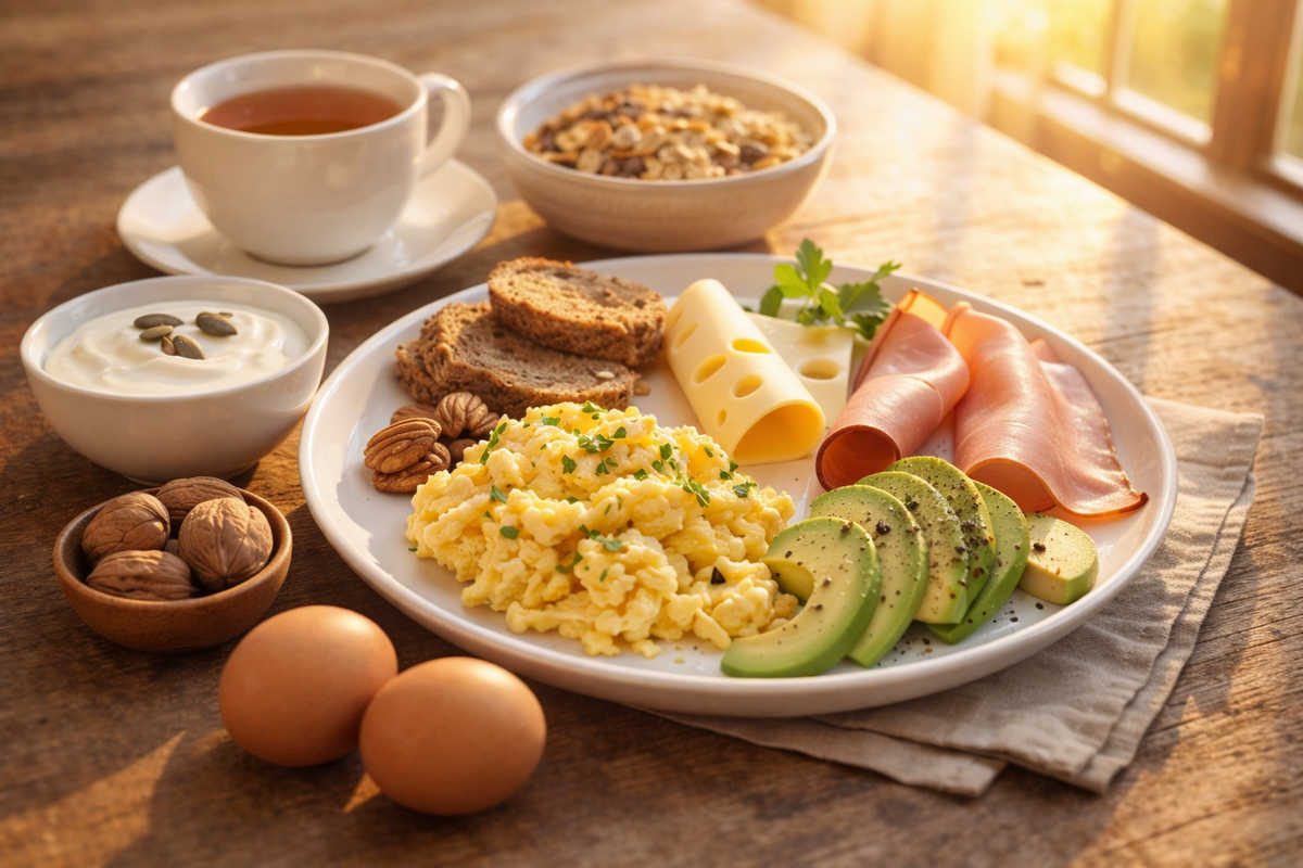 Colazione sana al sole del mattino