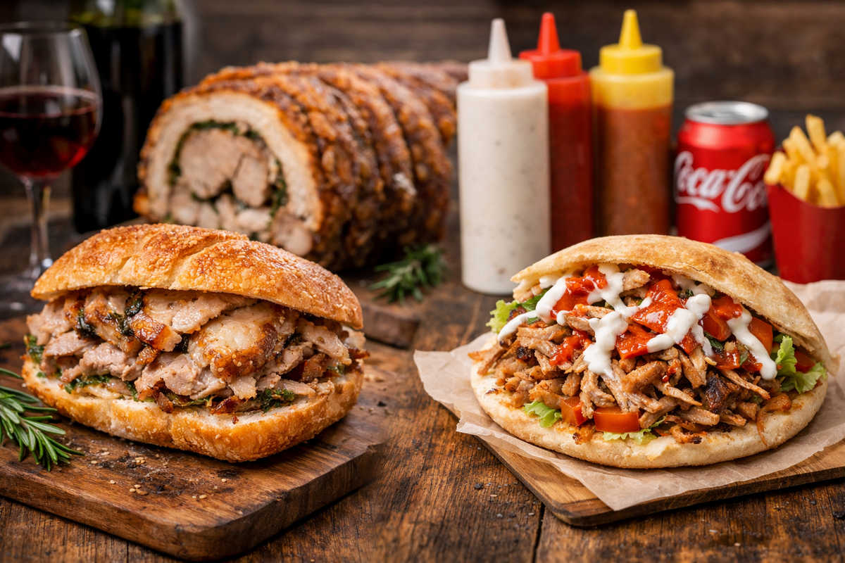 Porchetta e doner confronto saporito