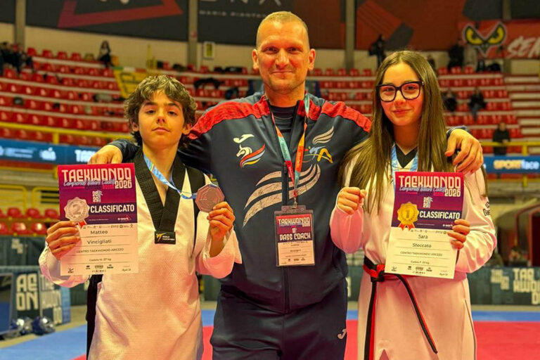 Centro Taekwondo Arezzo brilla ai Campionati Italiani Cadetti: oro per Steccato, argento per Vincigliati