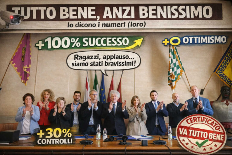 Arezzo vola: +20% di sorrisi, +30% di ottimismo e +100% di “va tutto benissimo” (parola di chi governa)