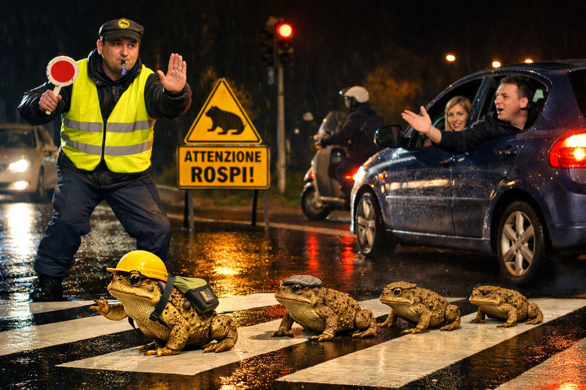 Rospi, volontari, salvataggio