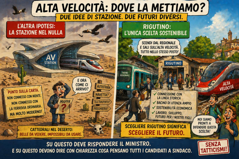 Alta Velocità: tutti d’accordo su Rigutino… tranne la realtà (e forse i binari)
