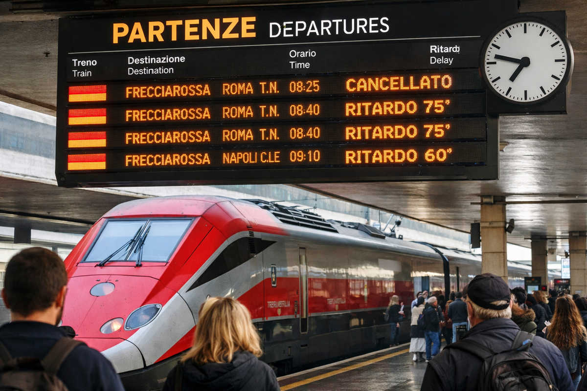 ritardi al binario in stazione