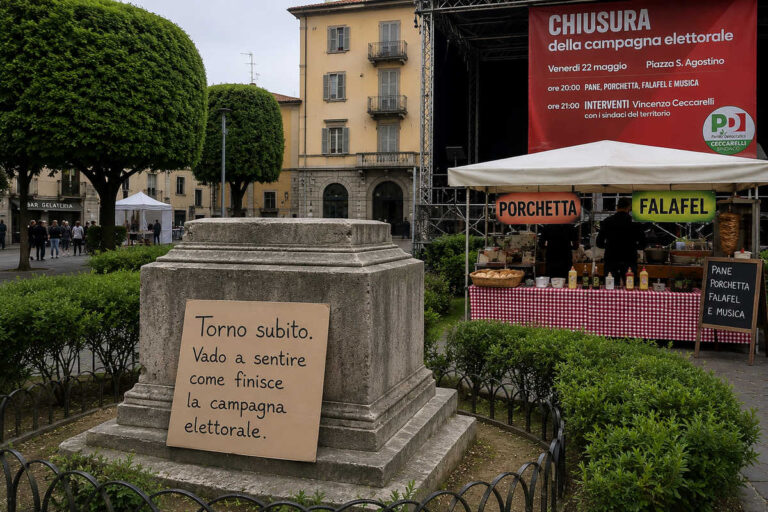 Falafel, porchetta e Guido Monaco in fuga: il gran finale della campagna di Ceccarelli