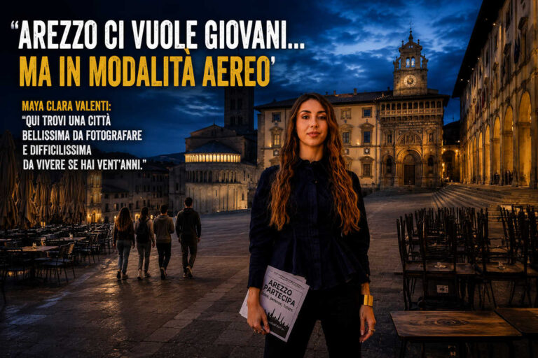 Arezzo ci vuole giovani… ma in modalità aereo”: la stoccata di Maya Clara Valenti