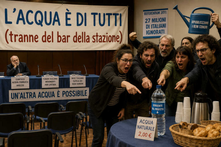 Arezzo, comitato per l’acqua pubblica scopre che le bollette aumentano anche se si urla “bene comune” molto forte