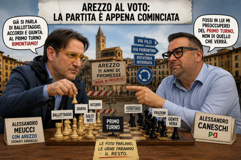 Caneschi già vede il “Ghinelli ter”: ad Arezzo il ballottaggio si gioca prima ancora del primo turno