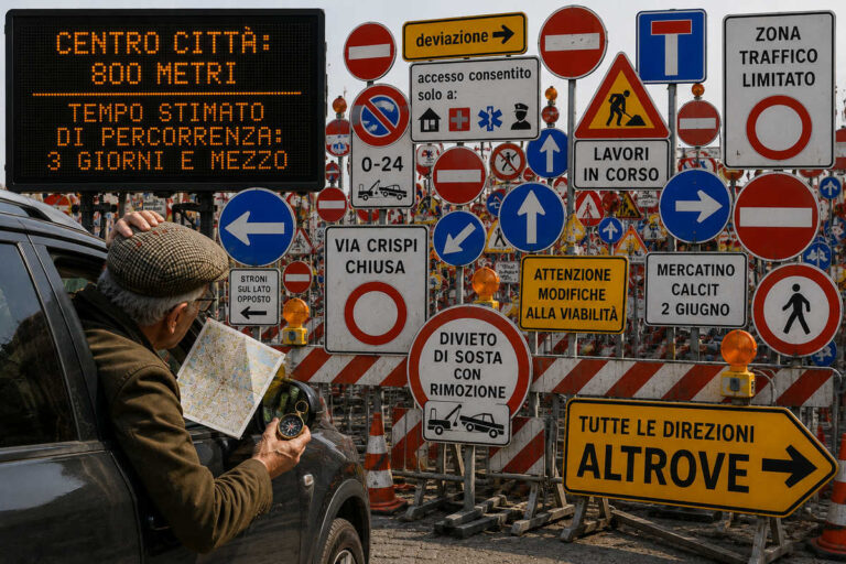 Arezzo paralizzata dal traffico: ” per evitare le code si consiglia di partire ora per il Natale 2026″