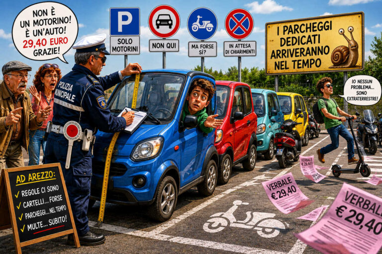 Le macchinine? Non sono motorini. Ad Arezzo lo scoprono direttamente col verbale da 29 euro