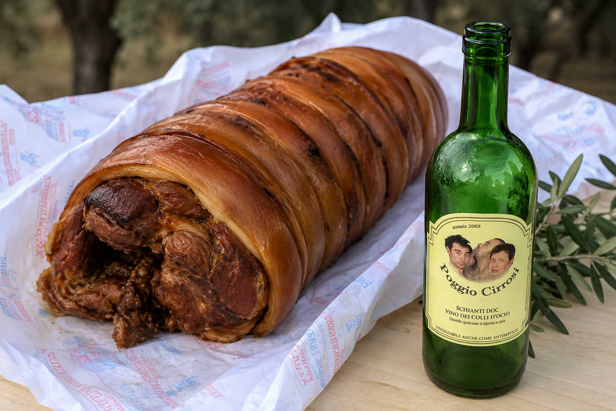 La porchetta monumentale e lo Schianti Doc di Poggio Cirrosi