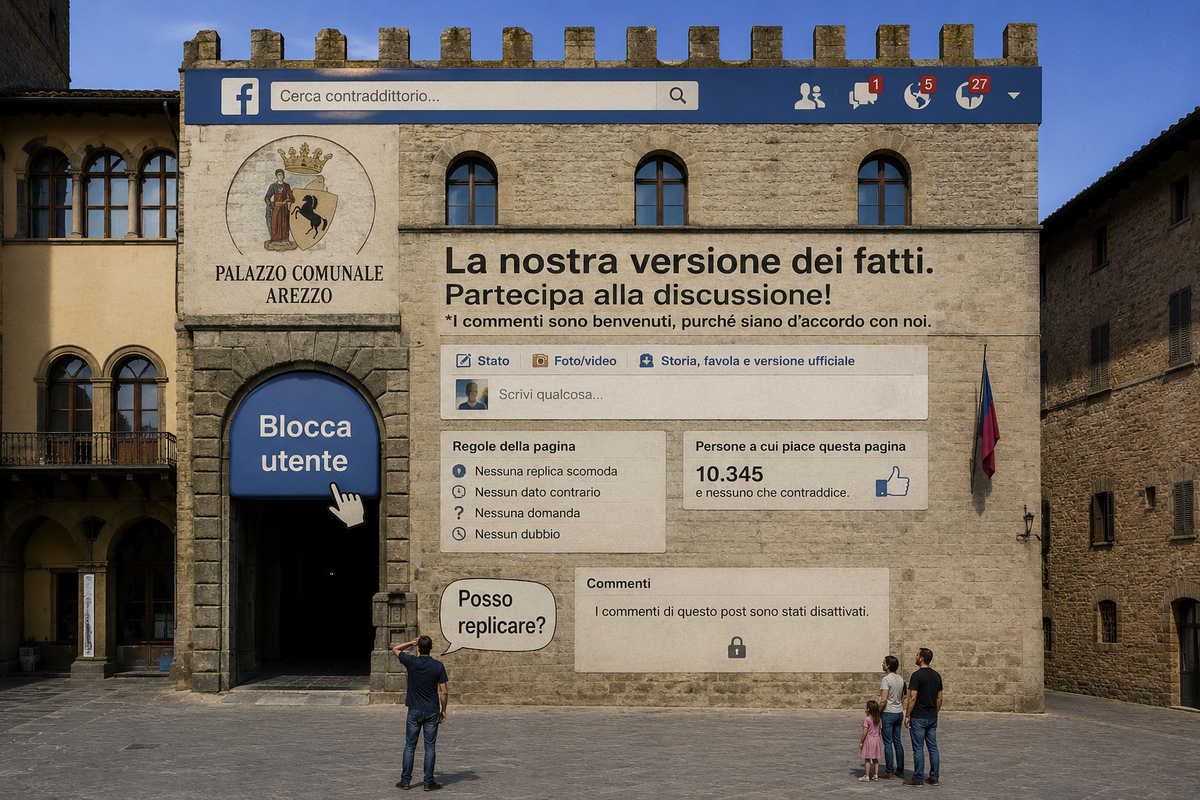 Palazzo comunale trasformato in facebook
