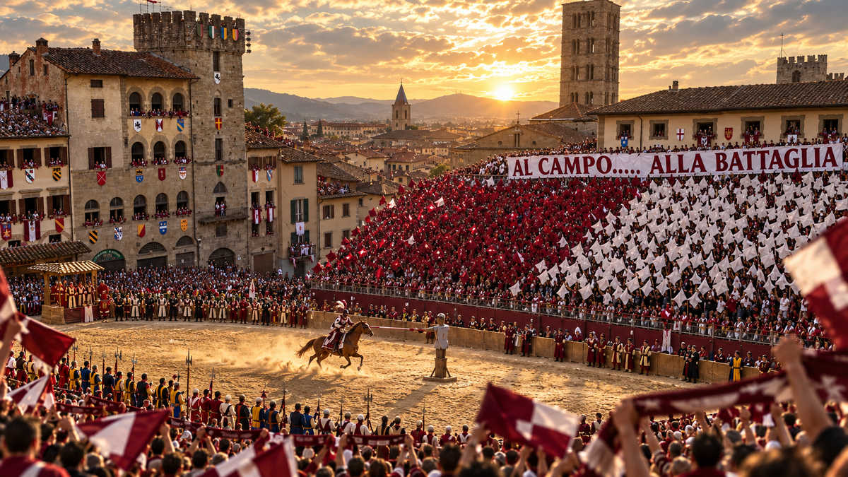 Piazza Grande e il calcio amaranto nel racconto delle due Giostre di Arezzo